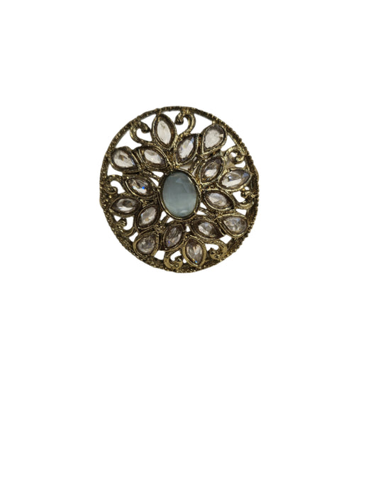 Graceful Adjustable Kundan Ring