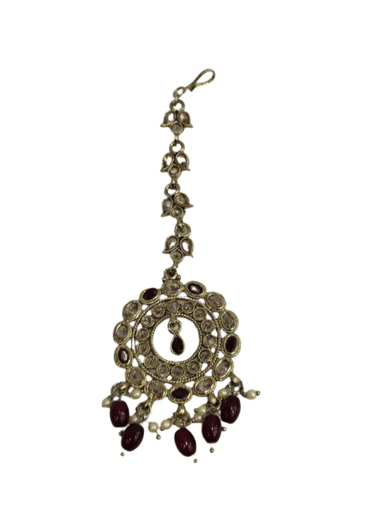 Kundan Tikly – Gold & Maroon